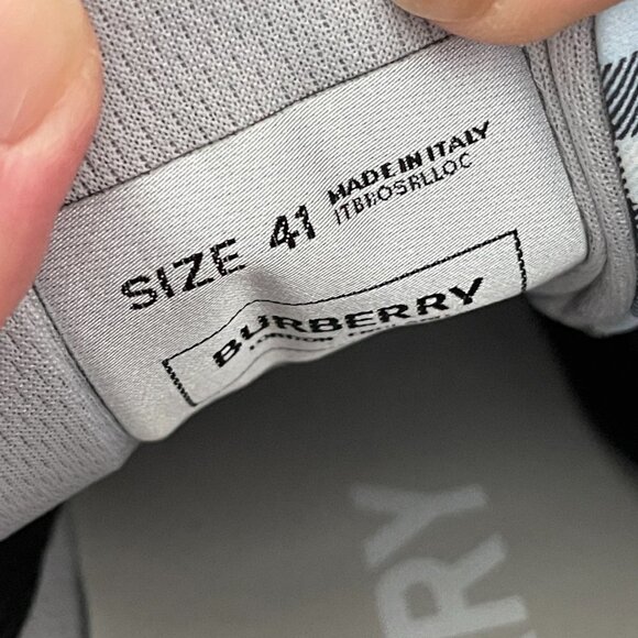 BURBERRY Men's Ramsey Blue Check Low-Top leather, suede, cloth Trainer Sneakers - Picture 9 of 15